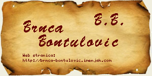 Brnča Bontulović vizit kartica